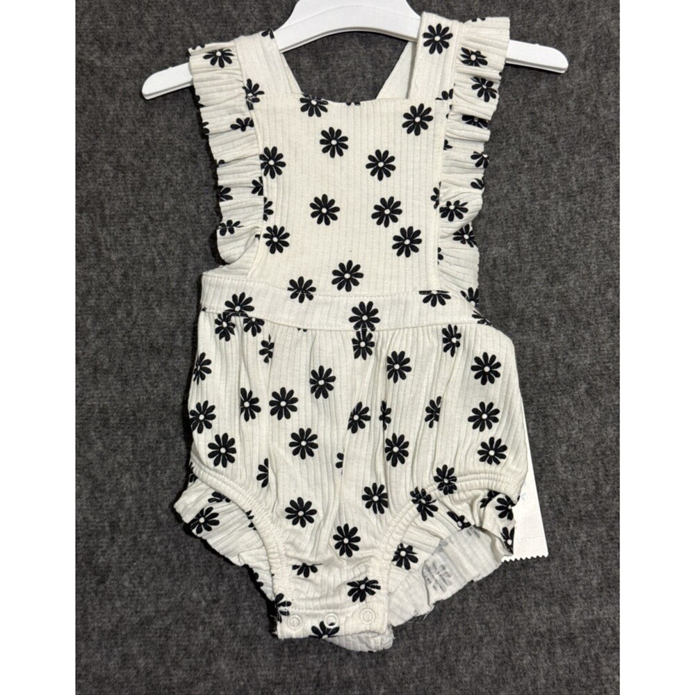 Cat & Jack Girl's Baby One Piece Romper Floral Print White 0-3 Months